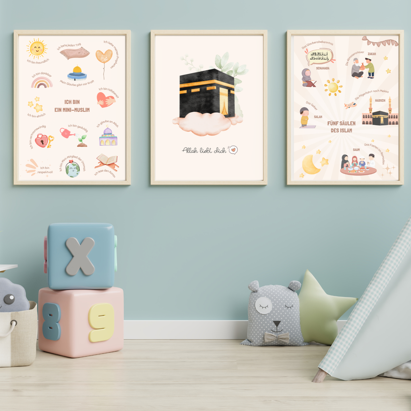 Allah liebt dich 3er Poster-Set -Kaaba