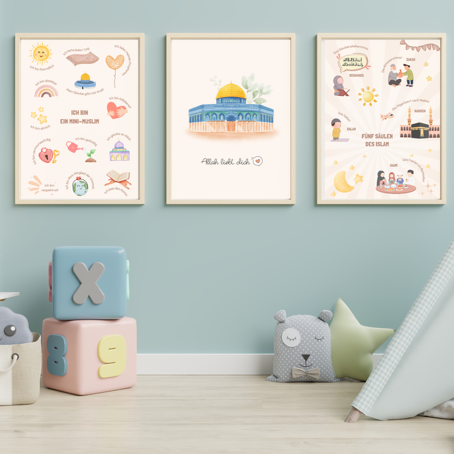Allah liebt dich 3er Poster-Set -Qubbat as-Sachra