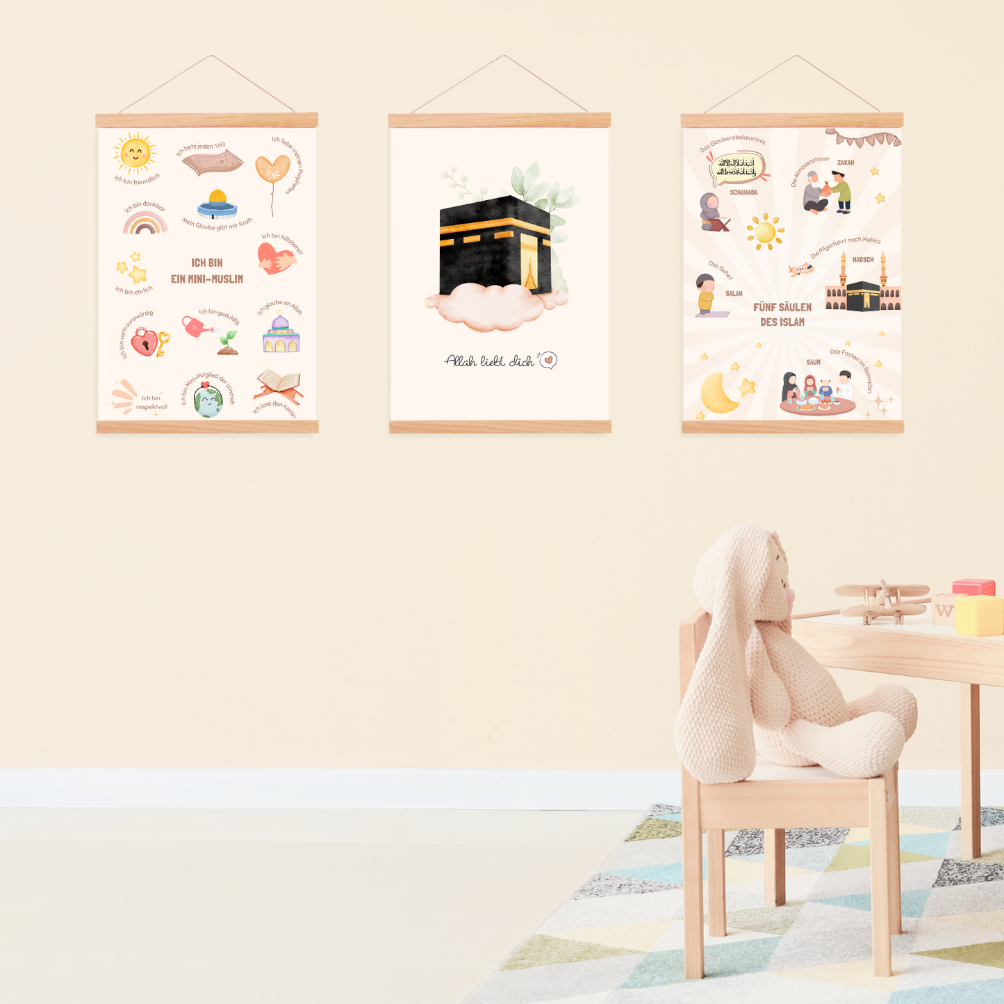 Allah liebt dich 3er Poster-Set -Kaaba