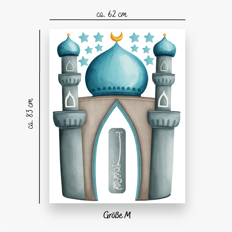 Wandsticker Moschee Gebetsecke-Blau