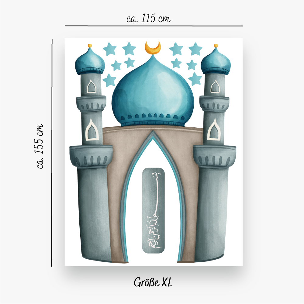Duvar sticker cami namaz köşesi-mavi