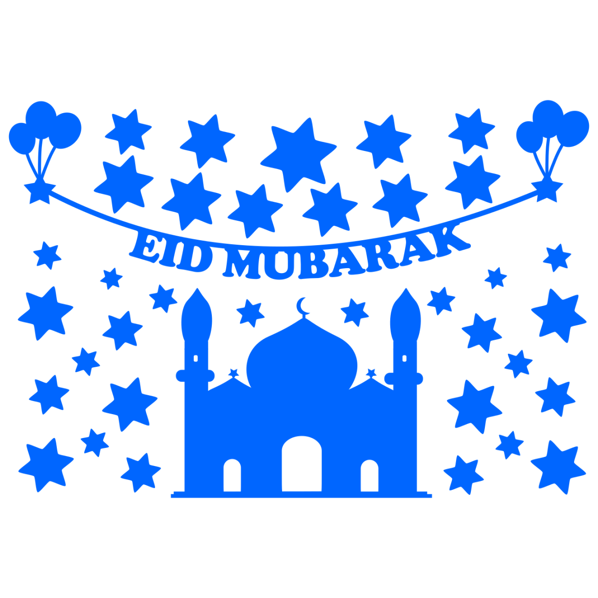 Eid Mubarak cam filmi - renk seçimi - varyant 2