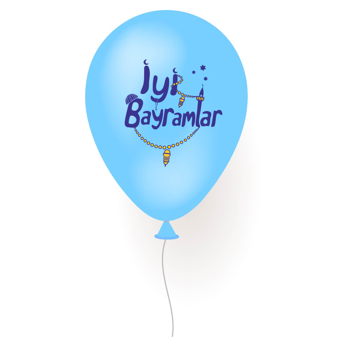 İyi Bayramlar balonları - renk seçeneği (çift taraflı baskılı)