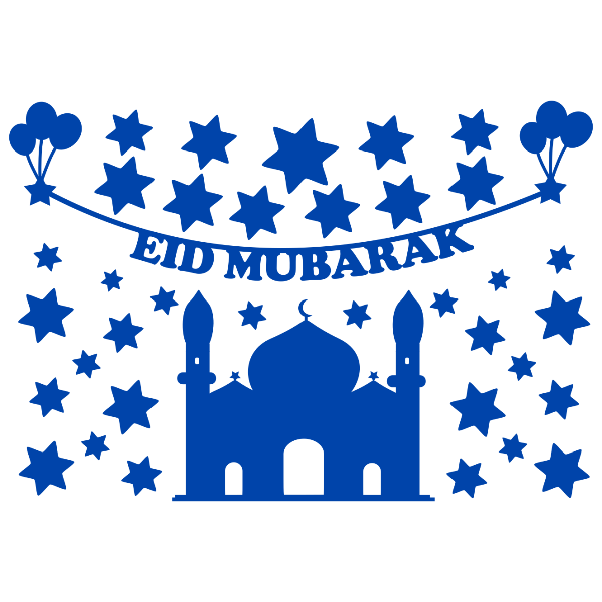 Eid Mubarak cam filmi - renk seçimi - varyant 2