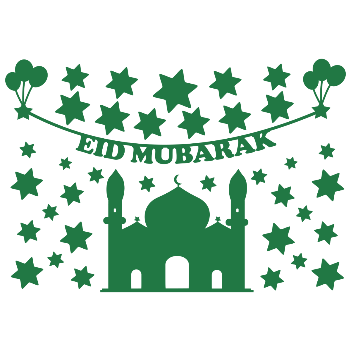 Eid Mubarak cam filmi - renk seçimi - varyant 2