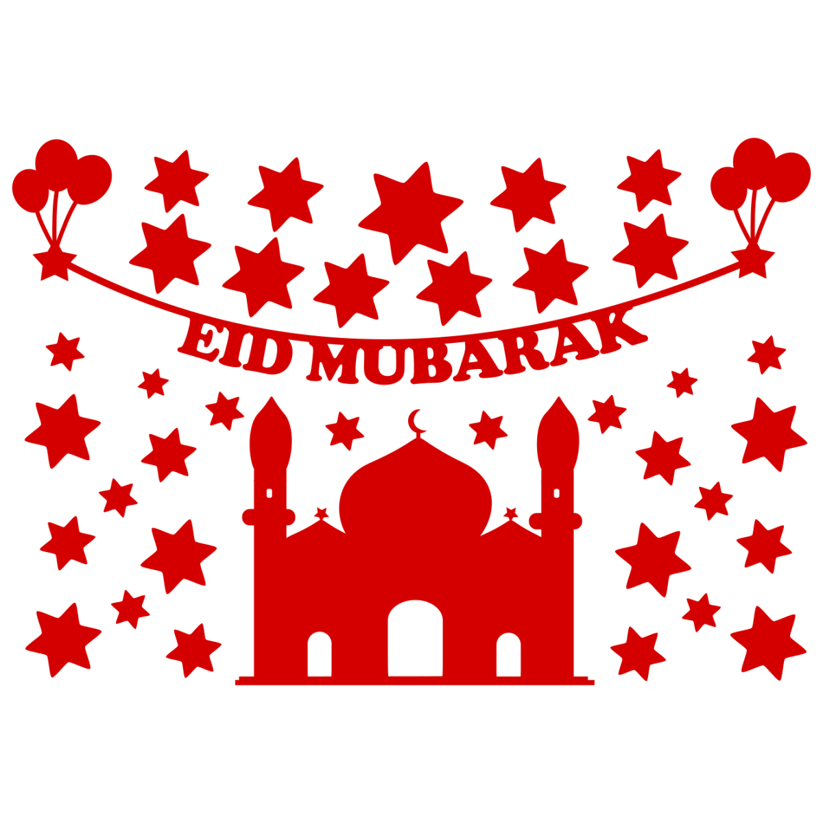 Eid Mubarak cam filmi - renk seçimi - varyant 2