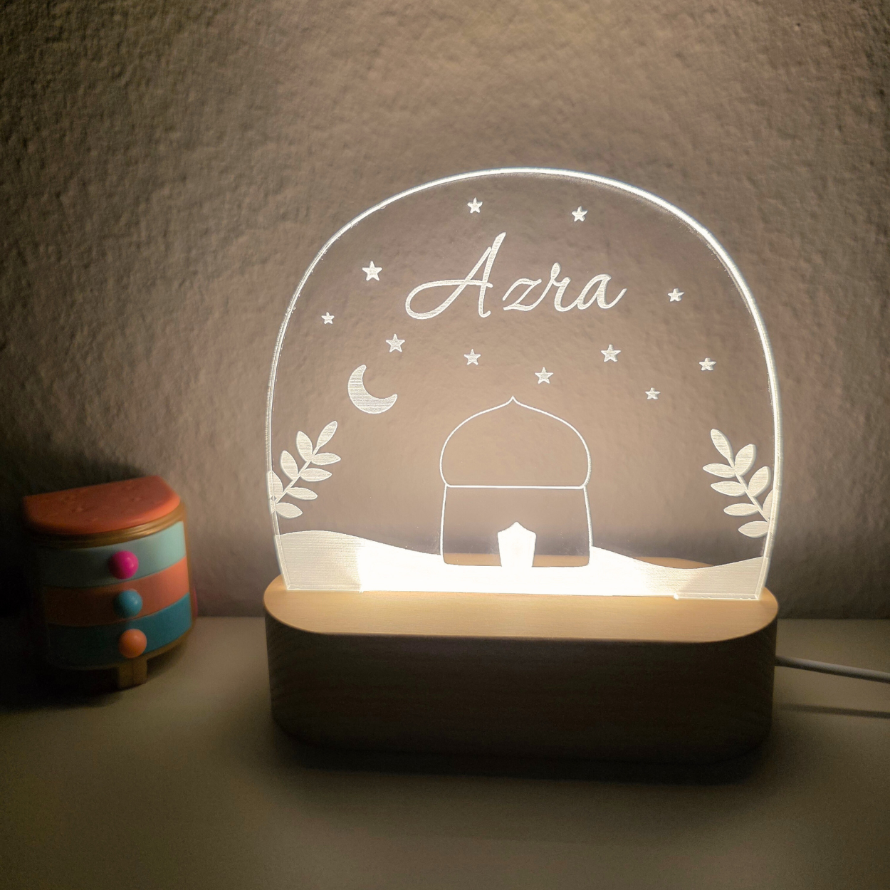 Nachtlicht Bismillah Alhamdulillah Stern - personalisierbar