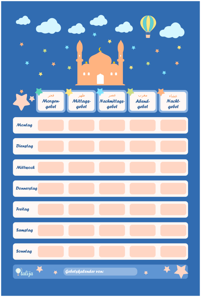Boardmaker ile Namaz Takvimi