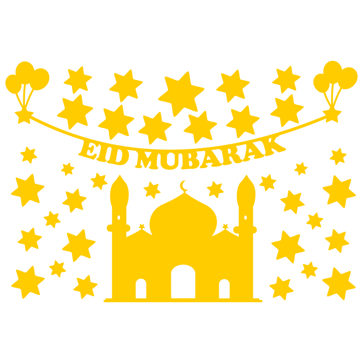 Eid Mubarak cam filmi - renk seçimi - varyant 2