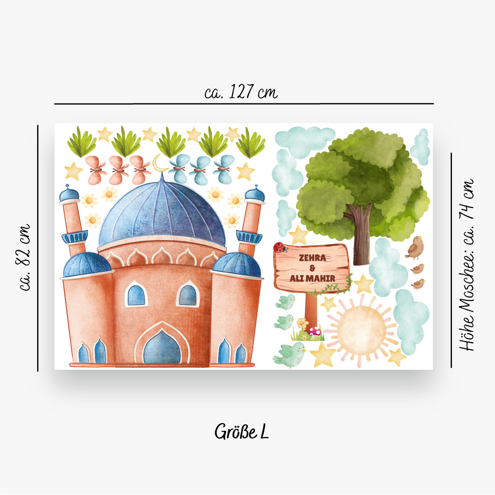 Duvar çıkartması ilkbaharda pişmiş toprak cami - özelleştirilebilir