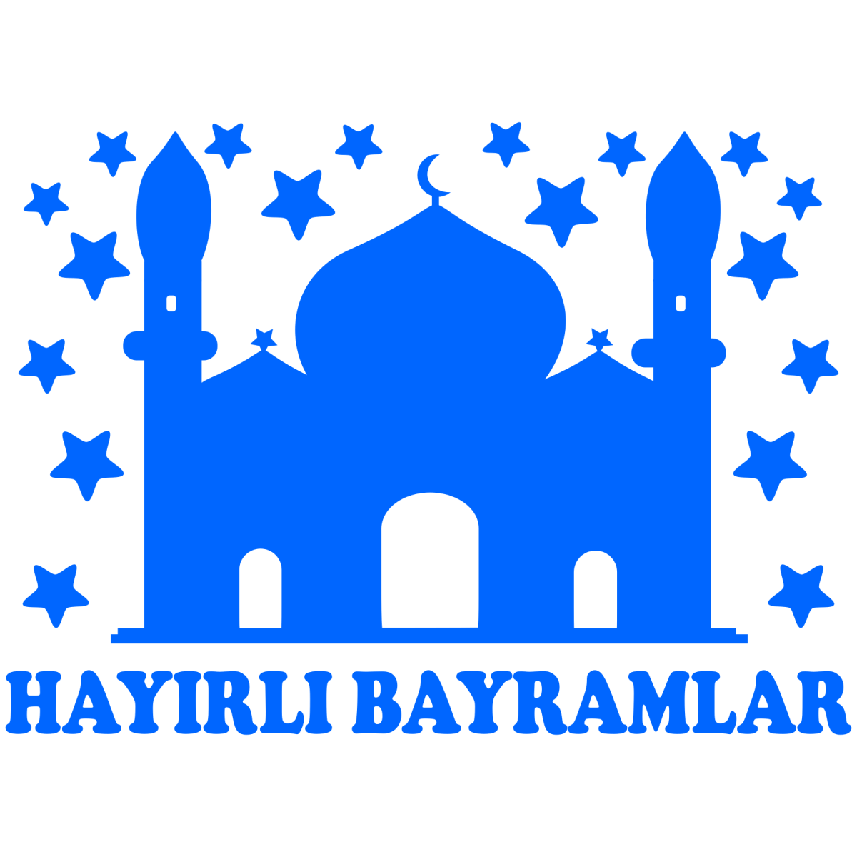 Hayırlı Bayramlar cam filmi - renk seçimi