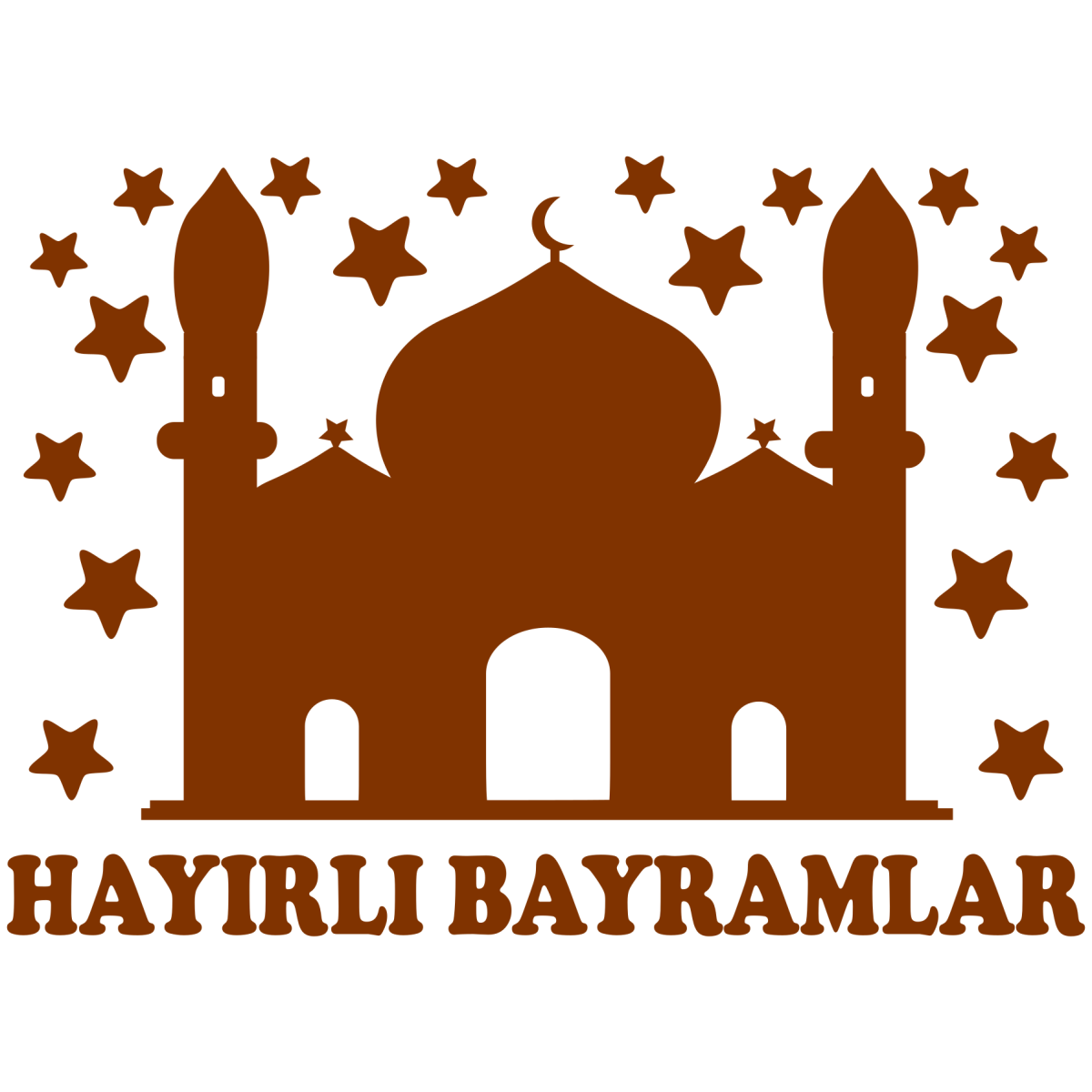 Hayırlı Bayramlar cam filmi - renk seçimi