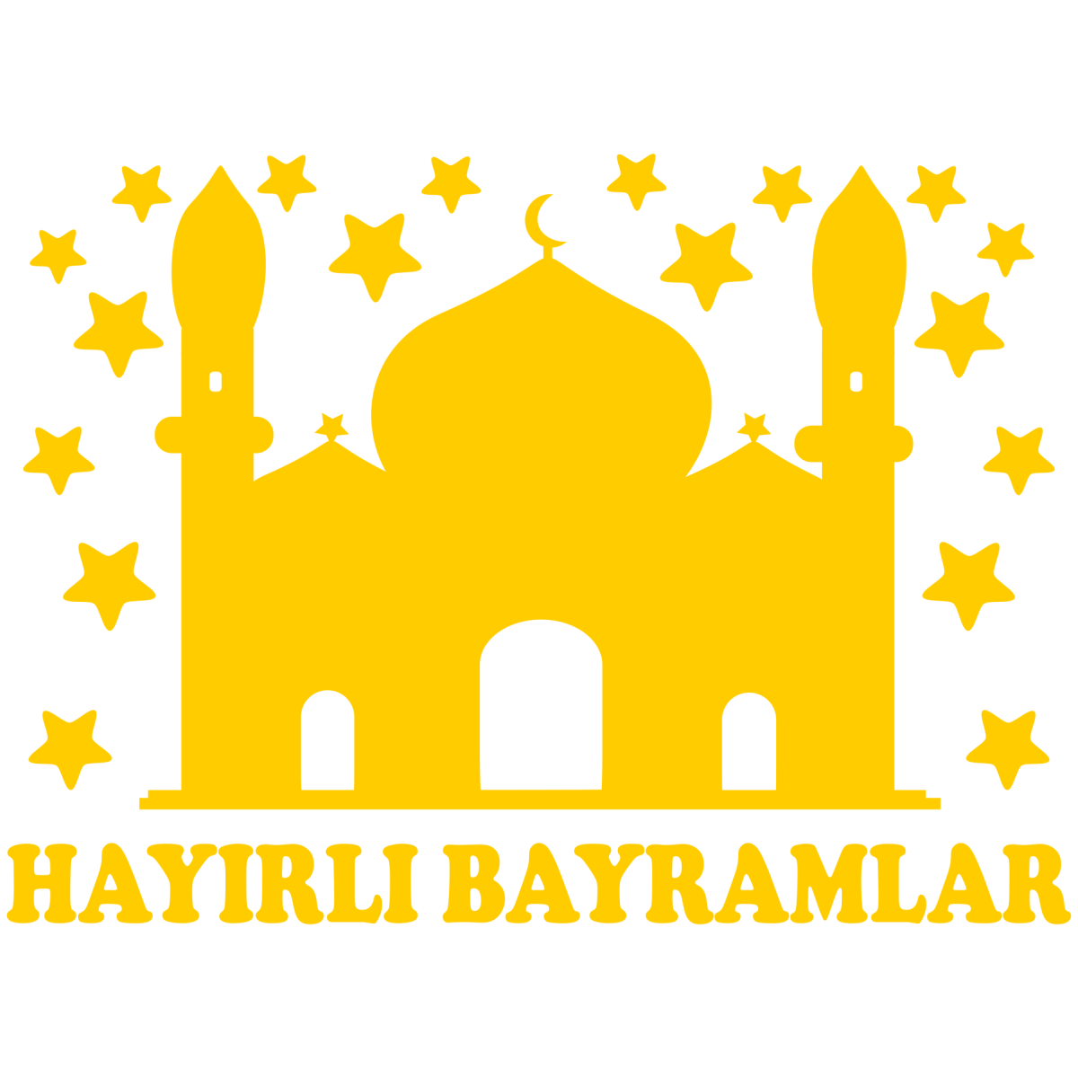 Hayırlı Bayramlar cam filmi - renk seçimi