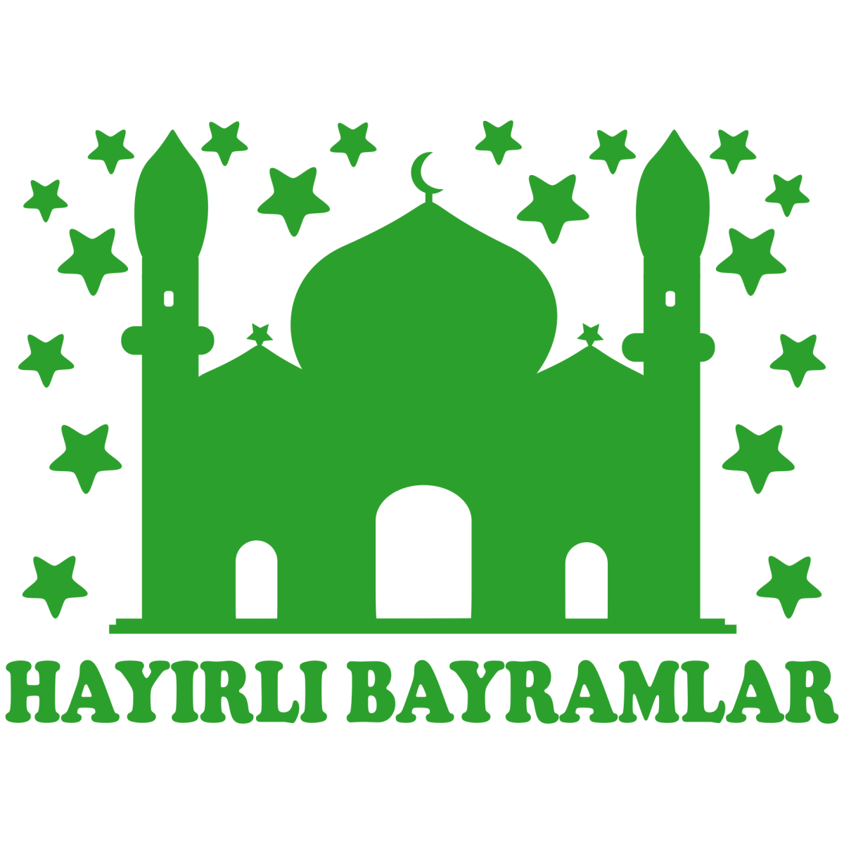 Hayırlı Bayramlar cam filmi - renk seçimi