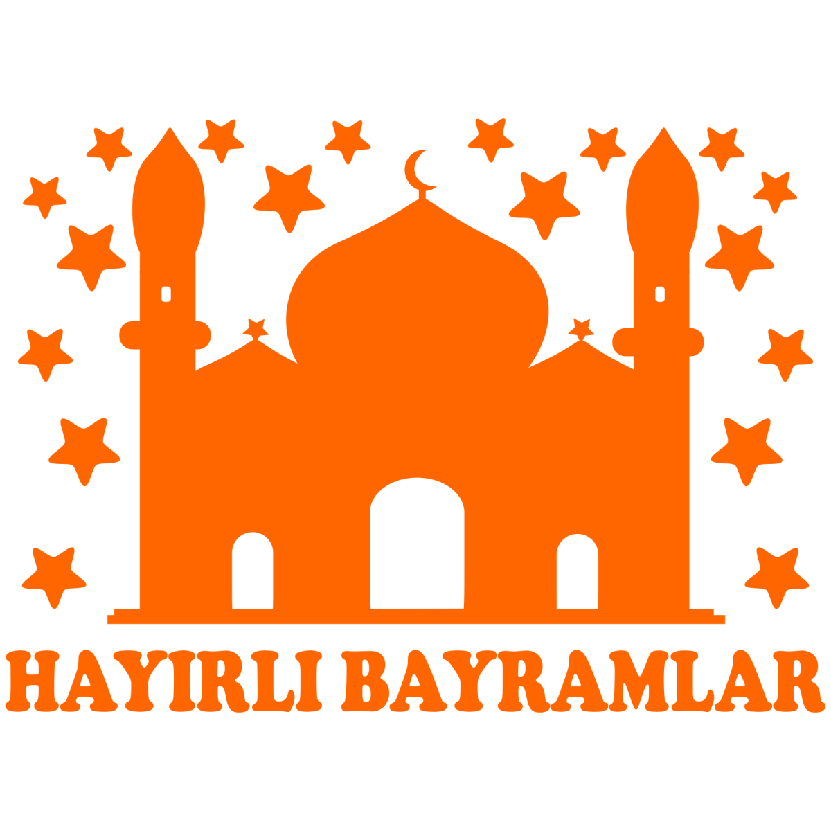 Hayırlı Bayramlar cam filmi - renk seçimi