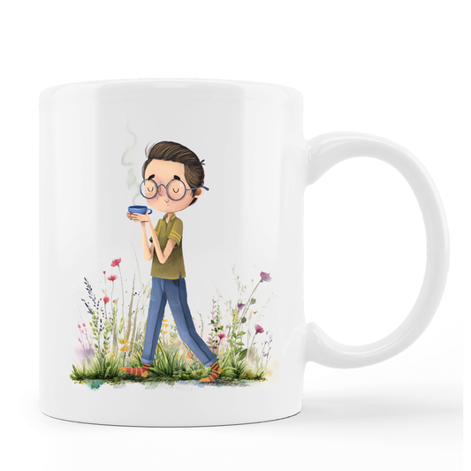 Junge mit Tasse - Tasse personalisierbar
