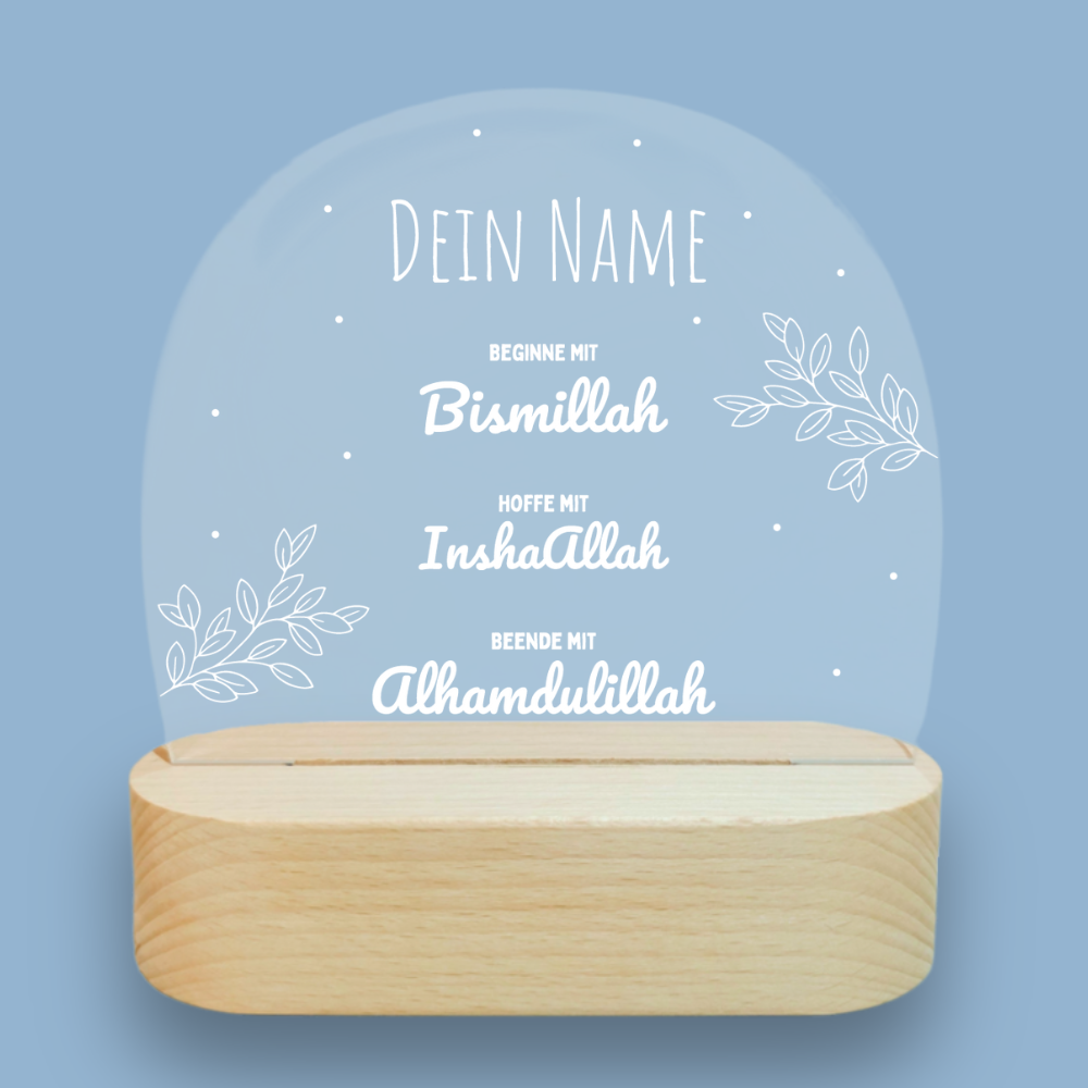 Nachtlicht Beginne mit Bismillah - personalisierbar