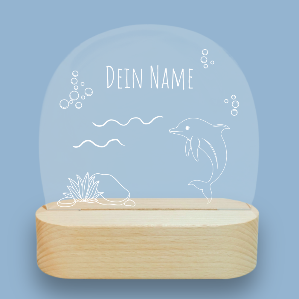 Nachtlicht Delphin - personalisierbar