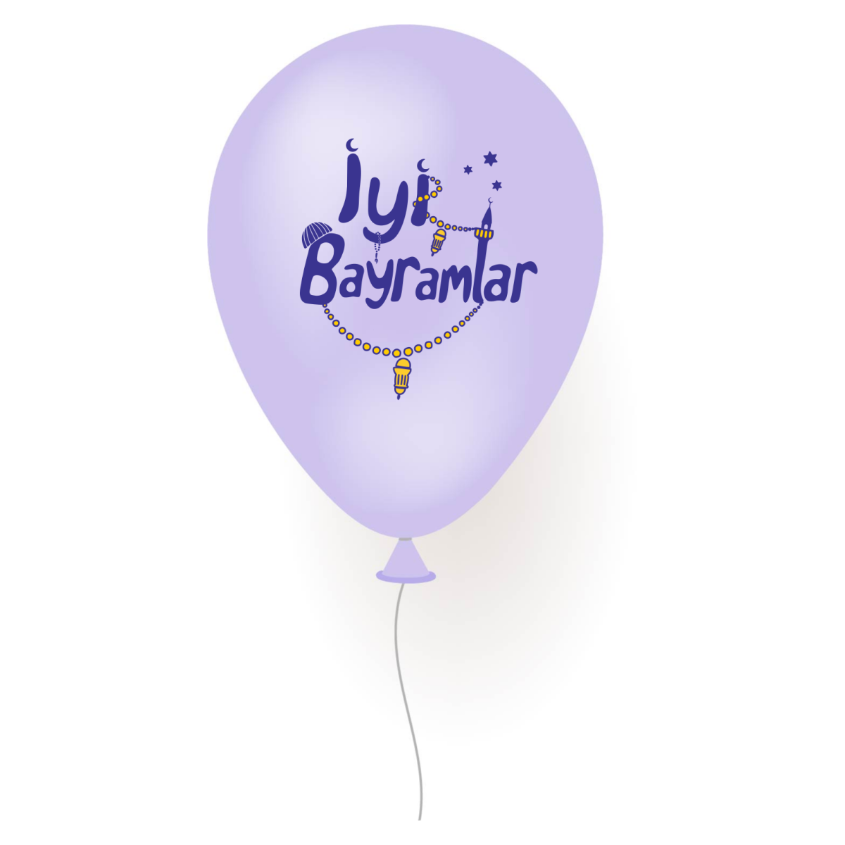 İyi Bayramlar balonları - renk seçeneği (çift taraflı baskılı)