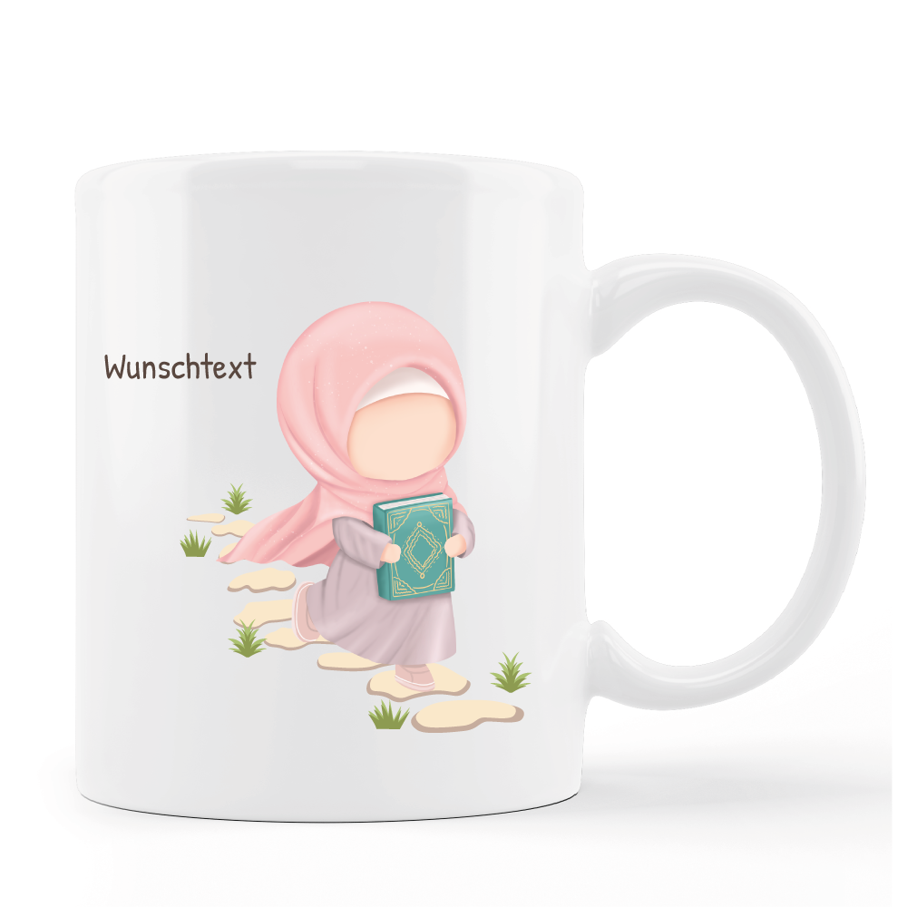 Mädchen auf dem Weg-Tasse personalisierbar
