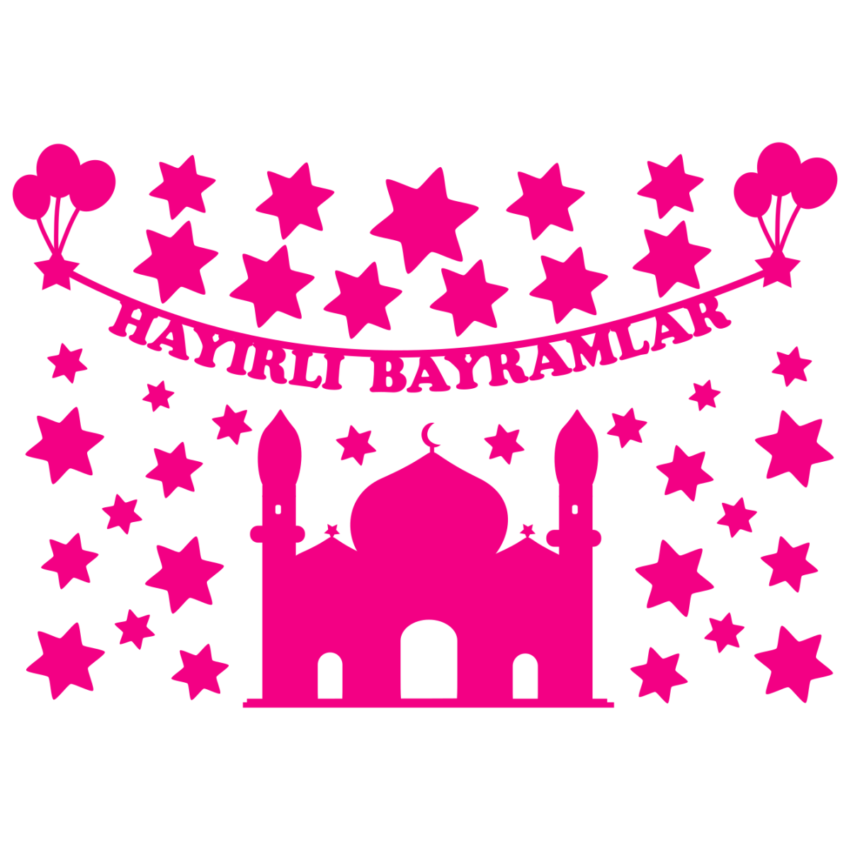 Hayırlı Bayramlar cam filmi - renk seçimi - varyant 2