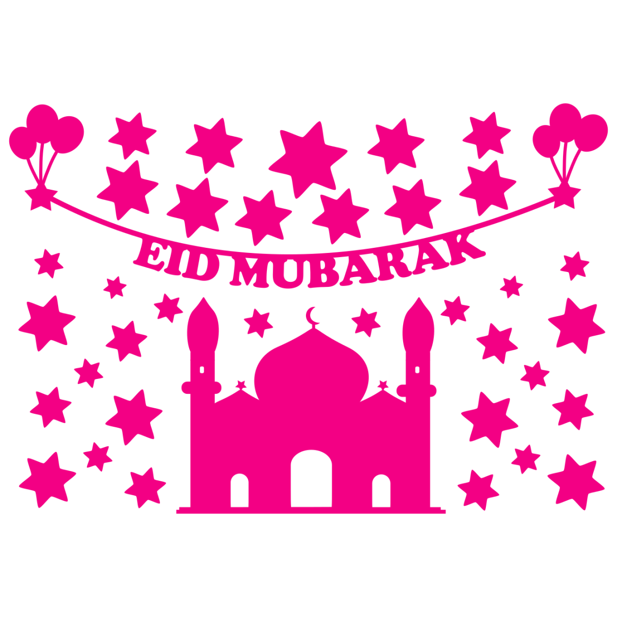 Eid Mubarak cam filmi - renk seçimi - varyant 2