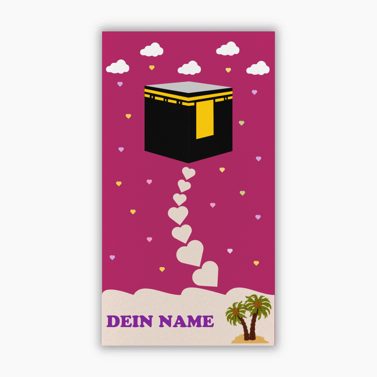 Gebetsteppich zum Basteln mit Filzformen - verschiedene Farben - personalisierbar