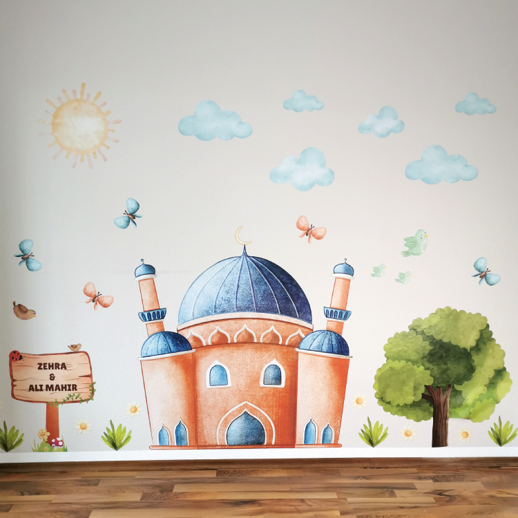Duvar çıkartması ilkbaharda pişmiş toprak cami - özelleştirilebilir