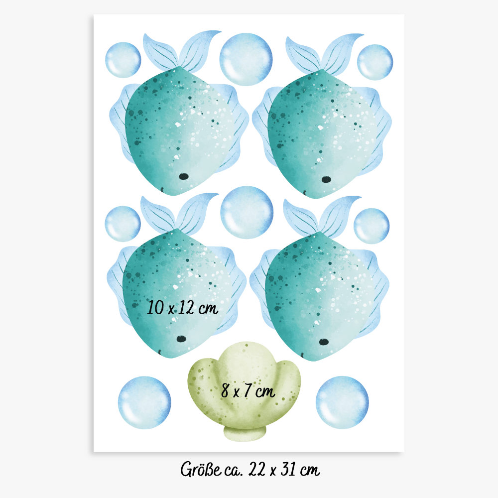 Wandsticker Unterwasserwelt-Krake Blau