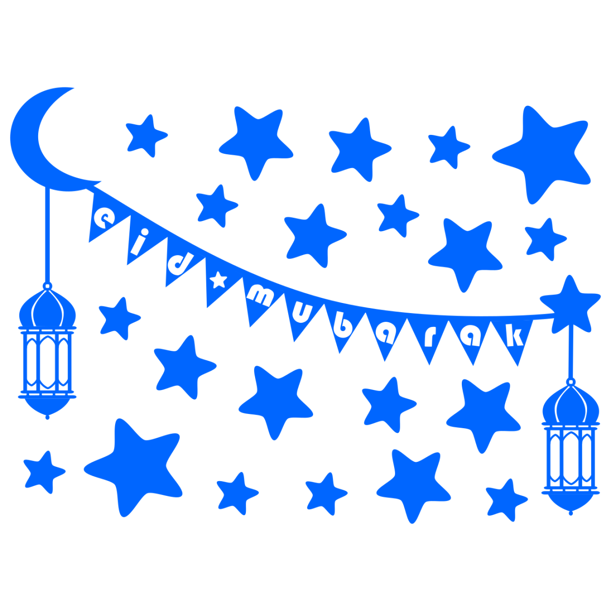 Eid Mubarak cam filmi - renk seçimi - varyant 3