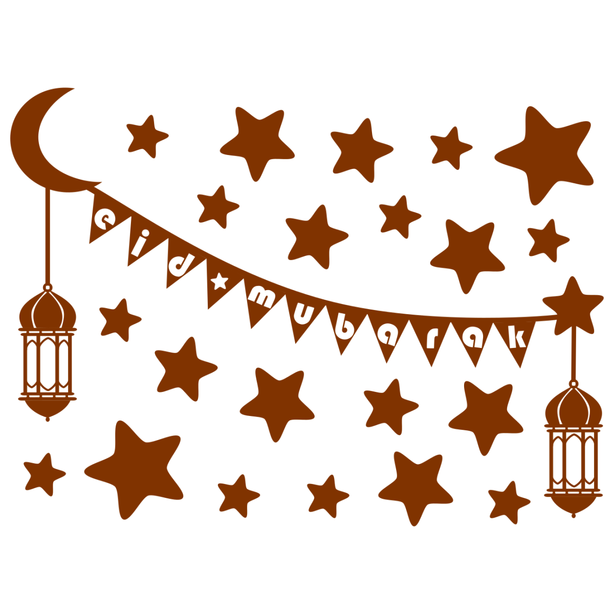 Eid Mubarak cam filmi - renk seçimi - varyant 3