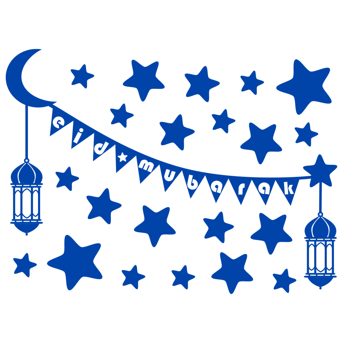 Eid Mubarak cam filmi - renk seçimi - varyant 3