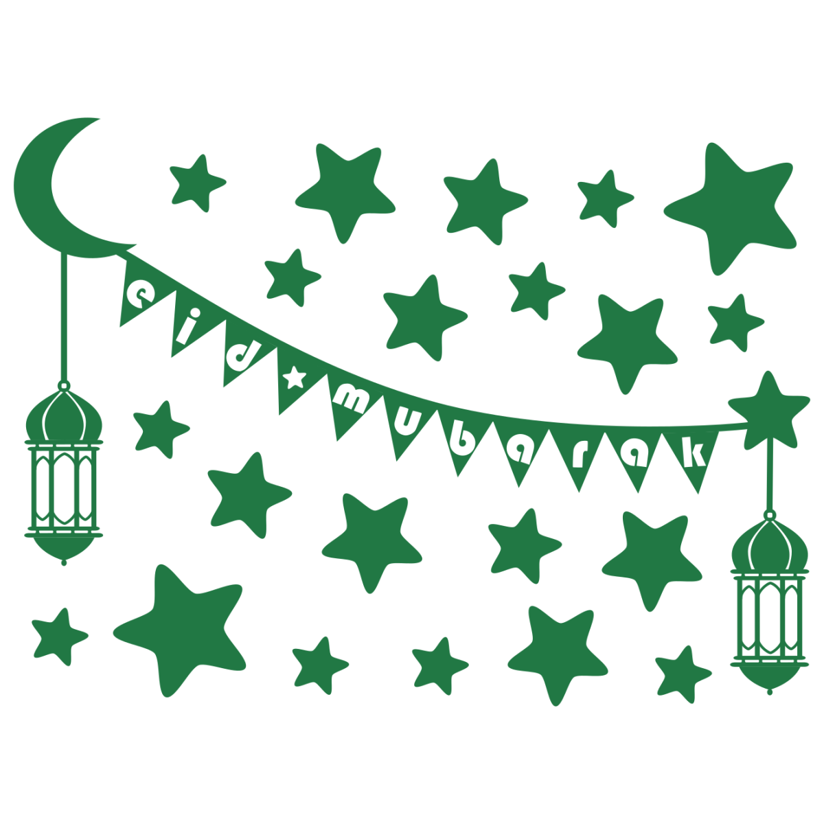 Eid Mubarak cam filmi - renk seçimi - varyant 3