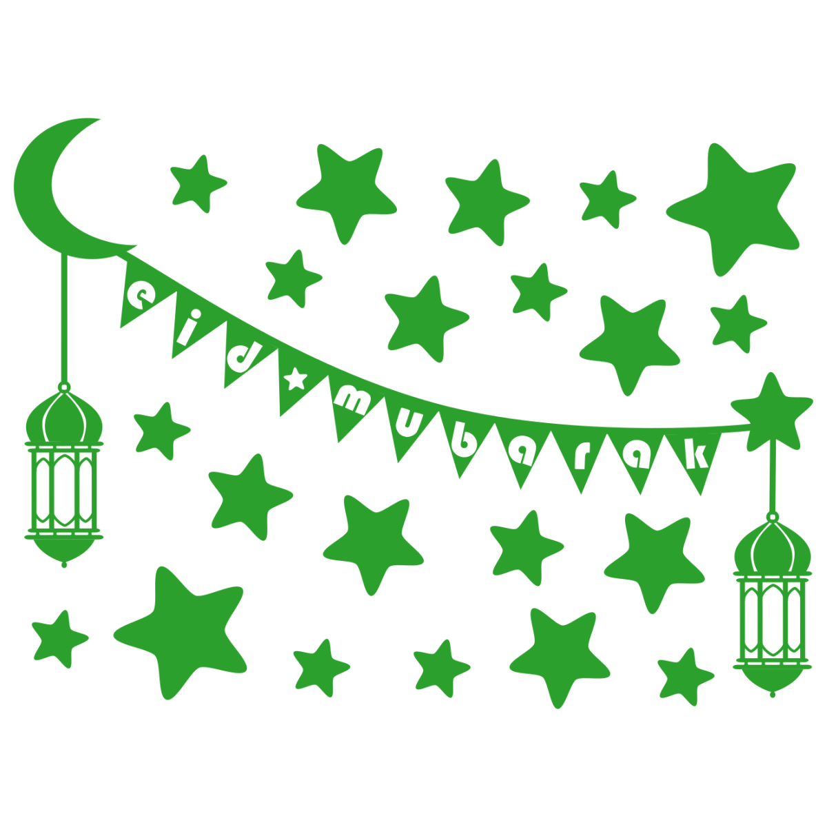 Eid Mubarak cam filmi - renk seçimi - varyant 3