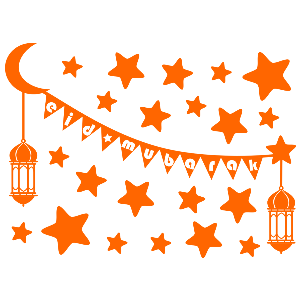 Eid Mubarak cam filmi - renk seçimi - varyant 3