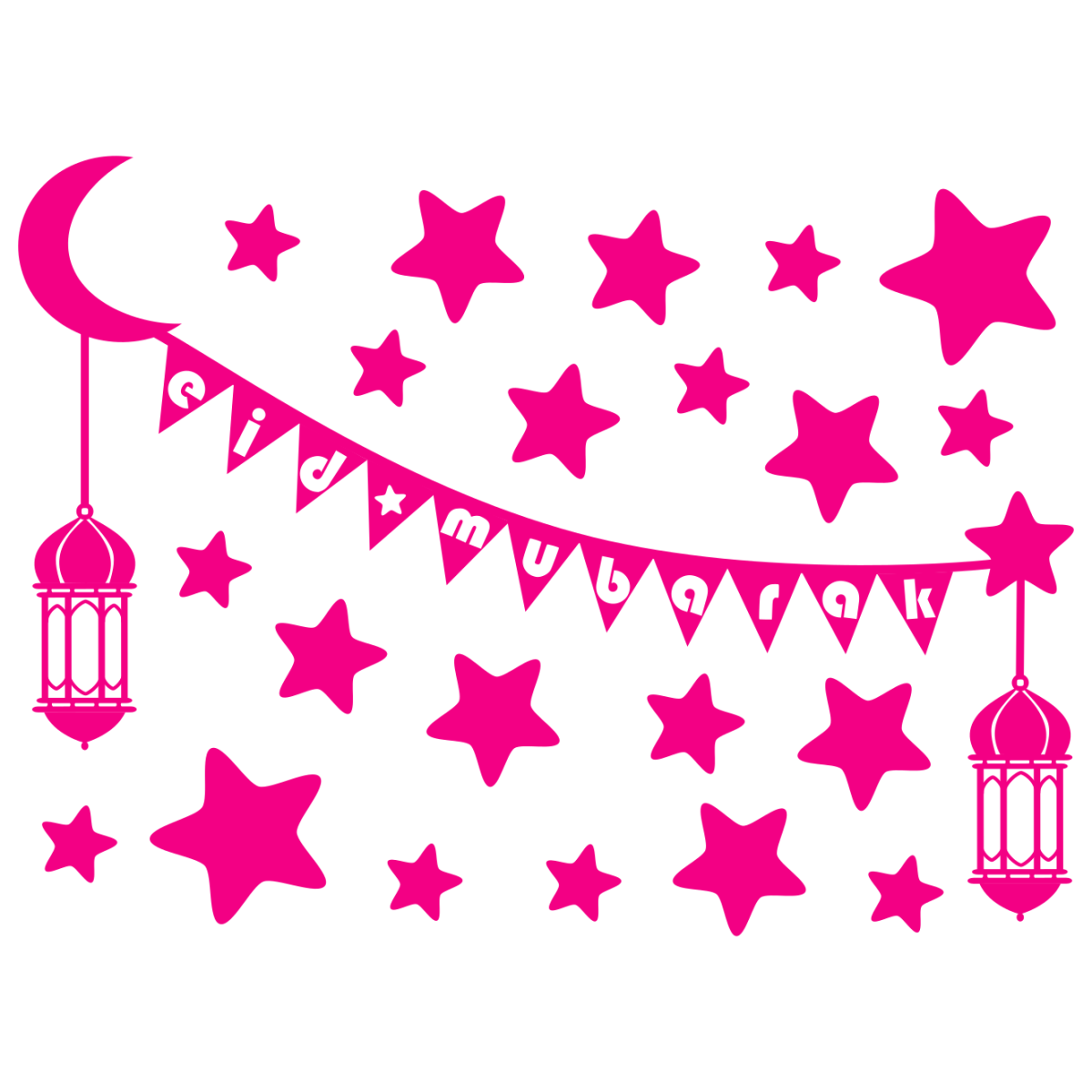 Eid Mubarak cam filmi - renk seçimi - varyant 3