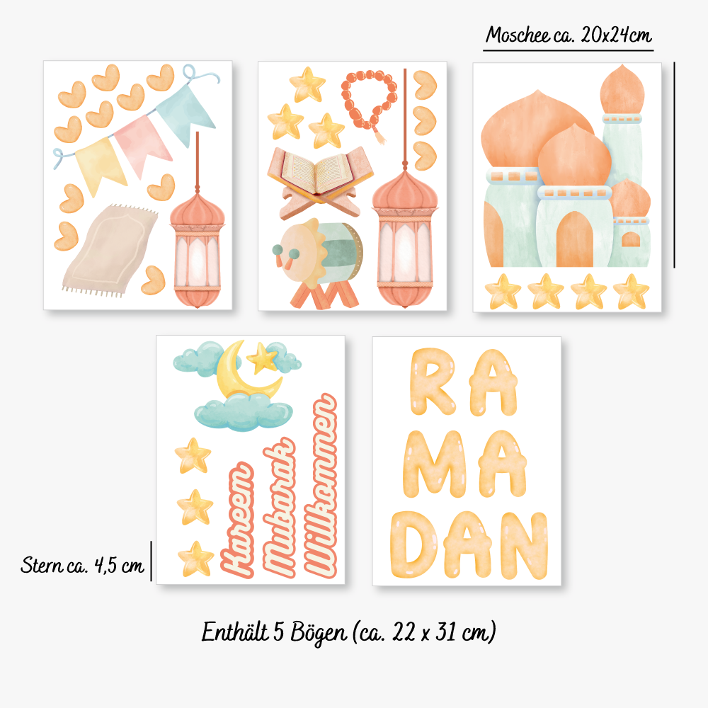 Ramadan Türsticker/Wandsticker Set