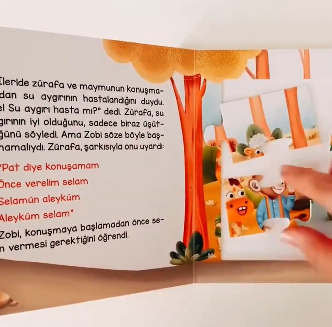 Meraklı Zebra Selamlaşmayı Öğreniyor / Yapbozlu Kitap