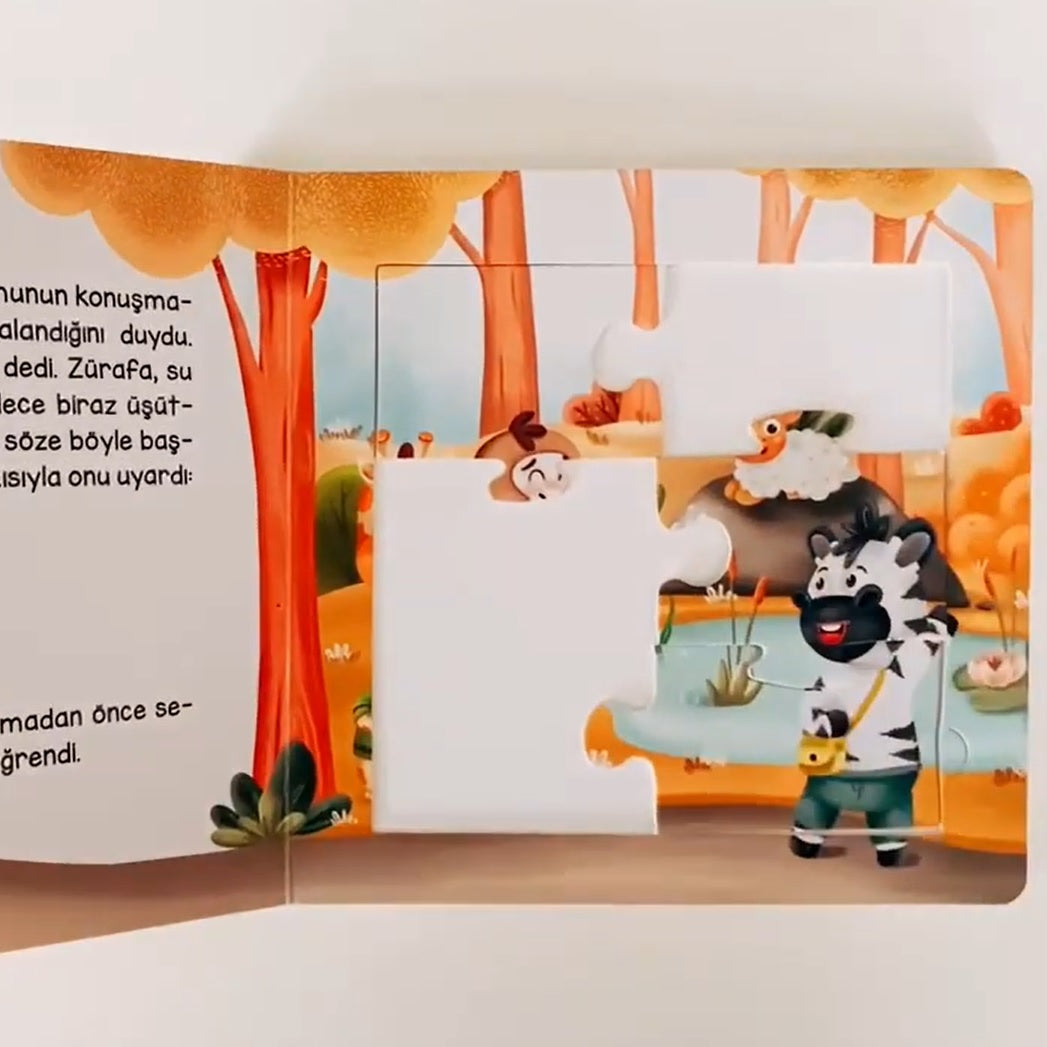 Meraklı Zebra Selamlaşmayı Öğreniyor / Yapbozlu Kitap