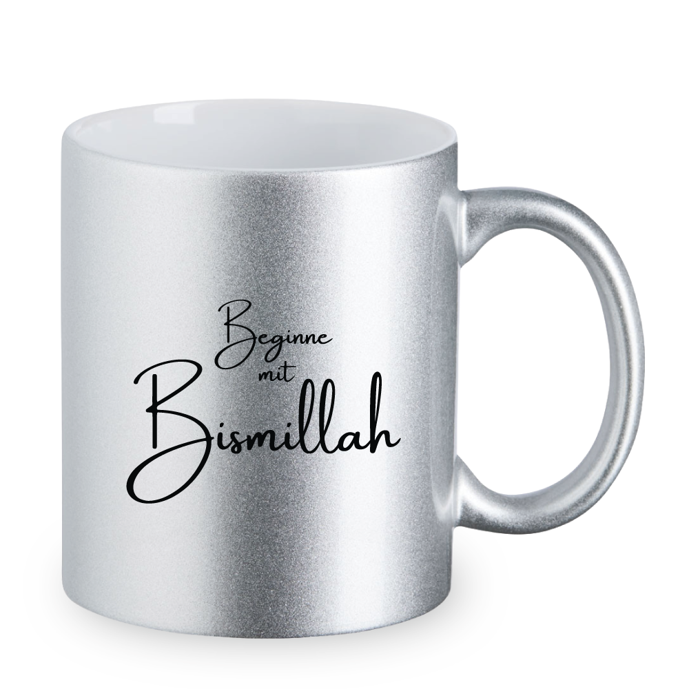 Gümüş Metalik Kupa - Bismillah ile Başlayın