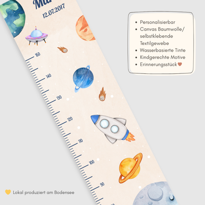 Kinder Messlatte Weltall Beige