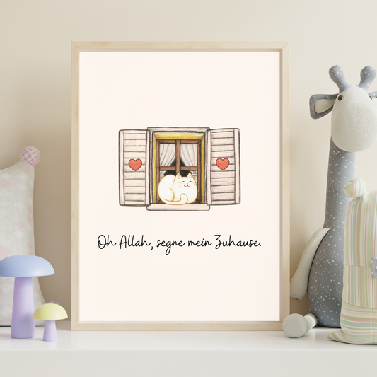 Poster Allah segne mein Zuhause (Katze)