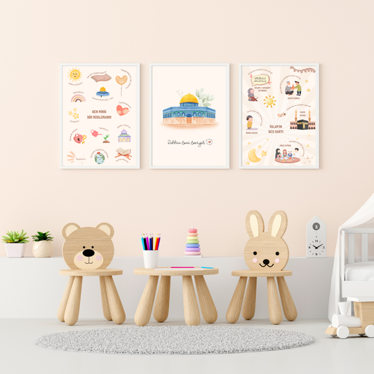 Rabbin seni seviyor 3lü Poster Seti -Kubbet-üs Sahra