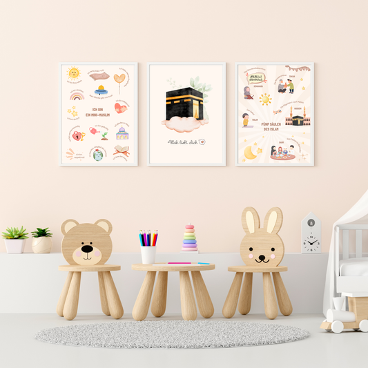 Allah liebt dich 3er Poster-Set -Kaaba