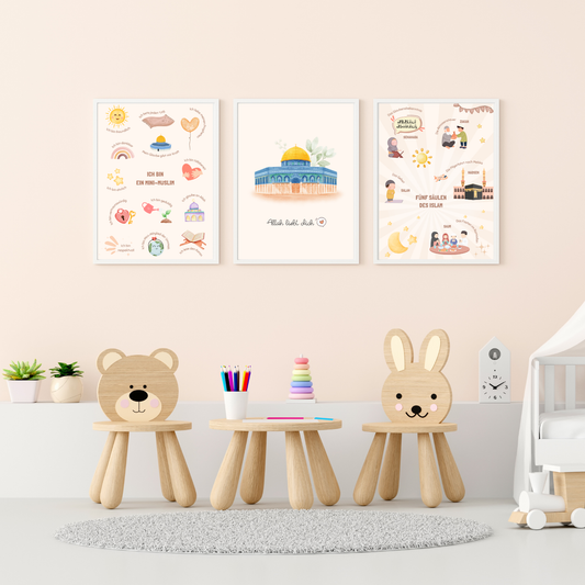Allah liebt dich 3er Poster-Set -Qubbat as-Sachra