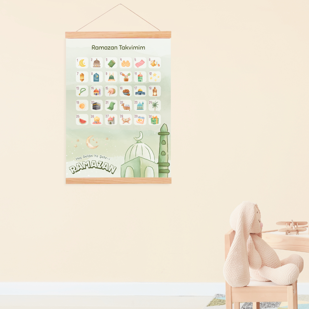 Poster Ramazan Takvimim + 30 Sticker -Yesil