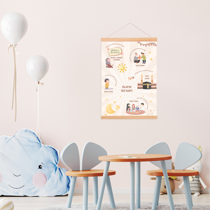 Poster Fünf Säulen des Islam (Türkisch oder Deutsch)