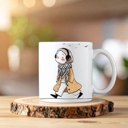 Mädchen mit Kufiya - Tasse personalisierbar