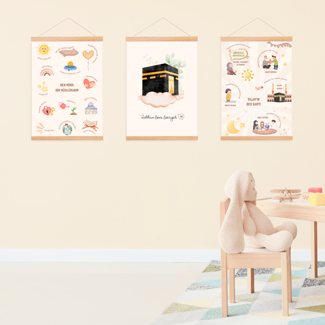 Rabbin seni seviyor 3lü Poster Seti -Kabe