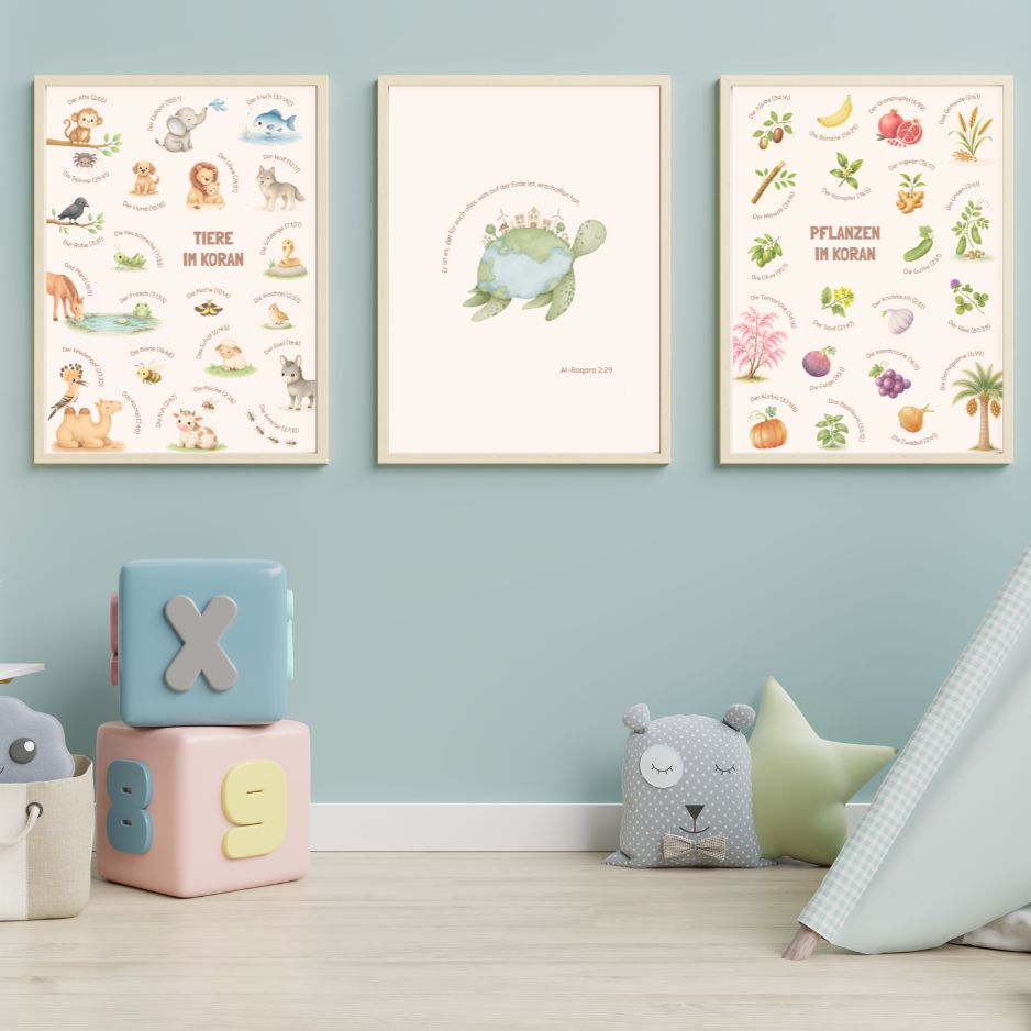 Tiere und Pflanzen im Koran 3er Poster-Set